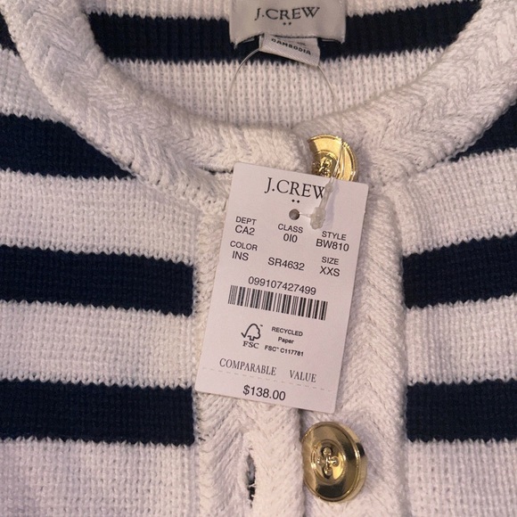 Brand New Beautiful JCrew stripped cardigan ! - Picture 4 of 7